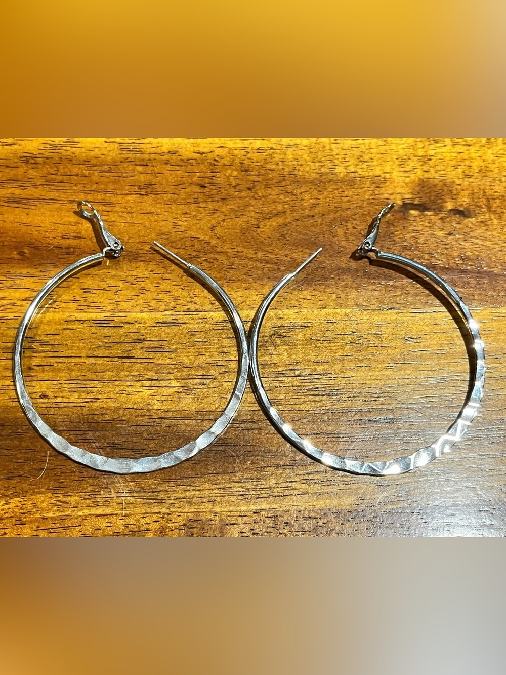 Sterling Silver Textured Hoop Earrings - Classic Silver Hoops